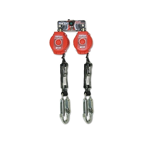 Honeywell Miller Twin Turbo Fall Protection System, 6 Ft, D-Ring Connection, 400 Lb Load Capacity, Locking Snap Hook, 2 Legs - 1 per EA - MFLB3Z76FT