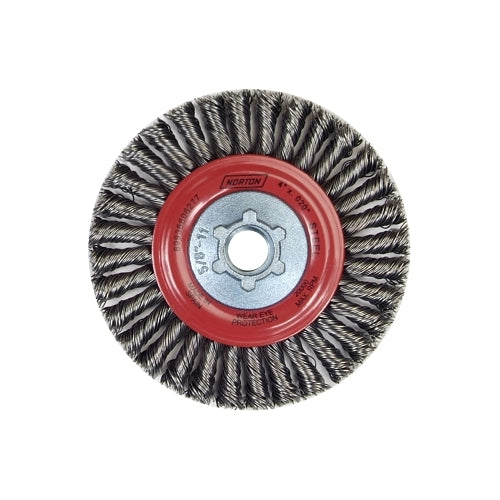 Norton Wire Wheel Brush, 6-7/8 Inches X 3/16 Inches X .020 In, Carbon Steel, 9000 Rpm - 10 per CA - 66252843919