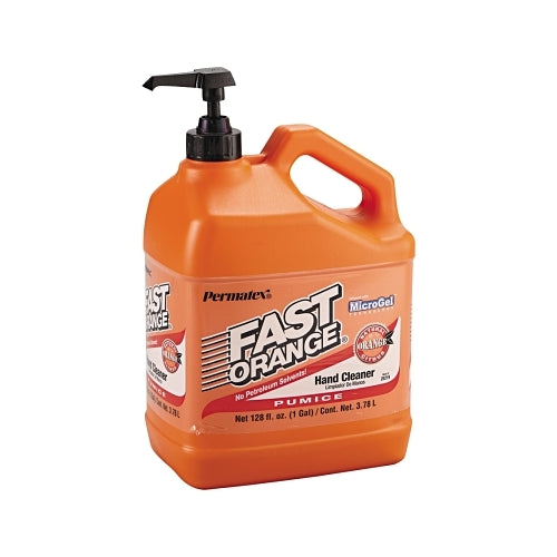 Permatex Fast Orange Pumice Lotion Limpiador de manos, cítricos, botella con bomba, 1 galón - 4 por CA - 25219