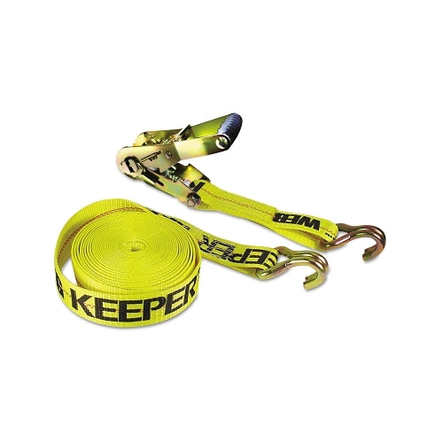 Keeper Ratchet Tie-Down Strap, Double-J Hooks, 2 Inches W, 27 Ft L, 3333 Lb Load Cap, Heavy Duty - 1 per EA - 04622