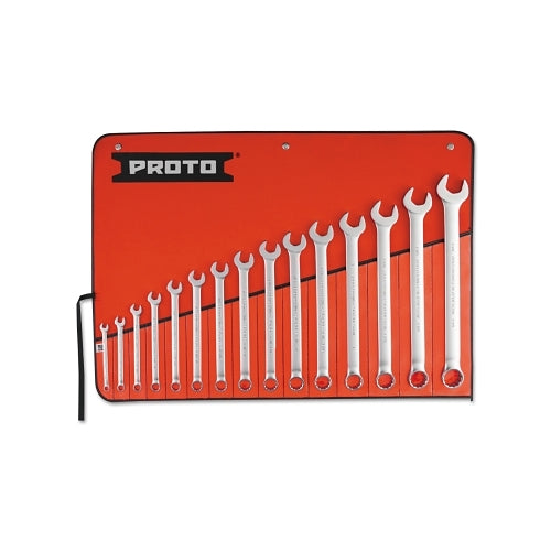 Proto Torqueplus 12-Point Combination Wrench Sets, 15 Piece, 12 Points, Inch, Satin - 1 per ST - J1200FASD