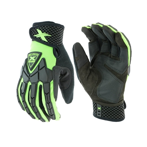 West Chester Extreme Work Strike Protex With Xlock Cuff, 2X-Large, Black/Lime Green - 1 per PR - 893062XL