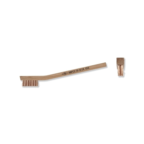 Ampco Safety Tools Scratch Brush, 7-7/8 Inches L, 3 X 7 Rows, Wood Toothbrush Style Handle - 1 per EA - TB10