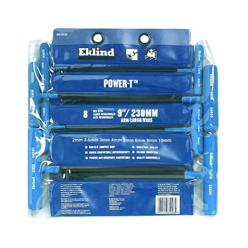 Eklind Tool Power-T Ball-Hex Key Set, 8-Pc, Metric, 9 Inches Handle - 1 per ST - 64808