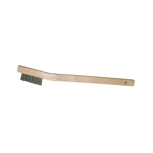 Weiler Small Hand Scratch Brushes, 7-1/2 Inches L, Stainless Steel Wire, Curved Wood Handle - 1 per EA - 44805
