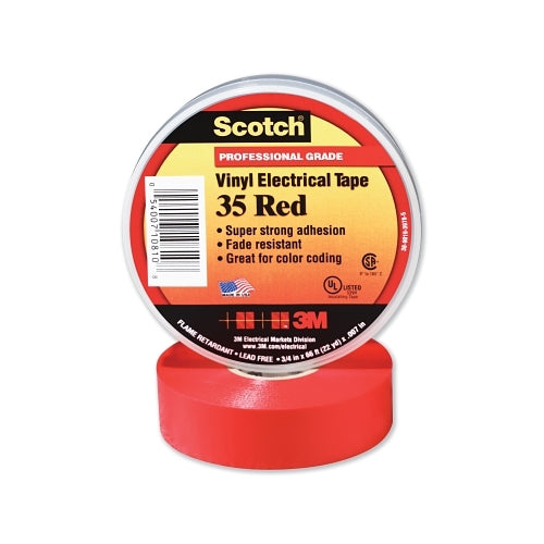 Scotch x0099  Vinyl Electrical Color Coding Tape 35, 1/2 Inches X 20 Ft, Red - 1 per RL - 7000132636