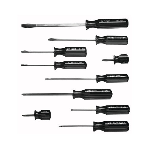 Wright Tool 10 Pc. Screwdriver Sets, Phillips; Slotted - 1 per SET - 9476