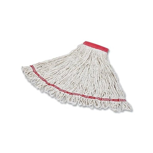 Rubbermaid Commercial Swinger Loop Wet Mop Head, 4-Ply, Large, Cotton/Synthetic Yarn, For Invader Side Gate Handle, 5 Inches W - 6 per CTN - FGC15306WH00