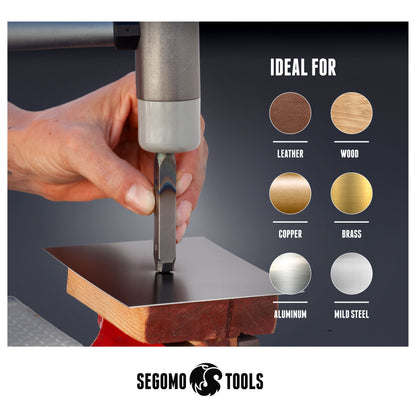 Segomo Tools Lot de 9 tampons de poinçonnage professionnels 3 mm 1/8" (tailles : 0-8) (pour cuir, bois, cuivre, laiton, aluminium, acier doux) – NUMBER18
