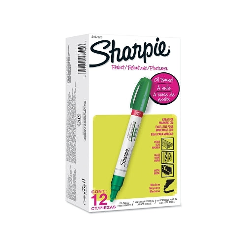 Sharpie Oil Based Paint Marker, Green, Medium, Bullet - 12 per DZ - 2107620