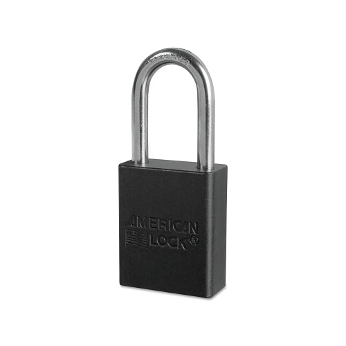 American Lock Solid Aluminum Padlock, 1/4 Inches Dia, 1-1/2 Inches L X 3/4 Inches W, Black - 1 per EA - A1106BLK