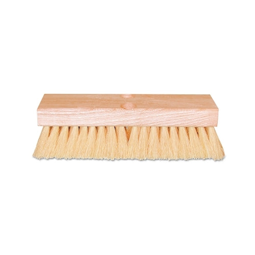 Magnolia Brush Deck Scrub Brush, 10 Inches Hardwood Block, 2 Inches Trim L, White Tampico - 12 per CTN - OK10DT
