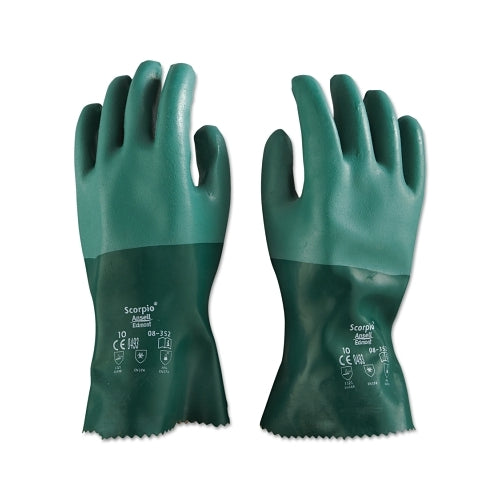 Ansell Alphatec 08-352 Neoprene Coated Gloves, Rough Finish, Size 10, Green - 12 per DZ - 103626