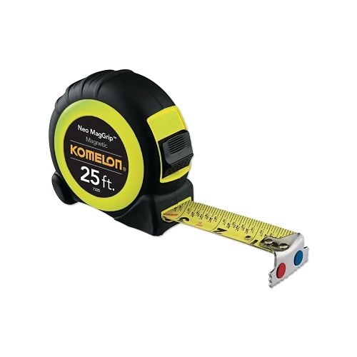 Komelon Usa Neo Maggrip Magnetic Tape, 1 Inches X 25 Ft, Inch/Feet, Yellow/Black - 1 per EA - 7325