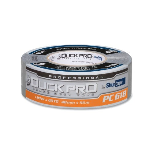 Shurtape Pc 618S Duck Pro By Shurtape Professional Grade Co-Extruded Cloth Duct Tape, 48 Mm W X 55 M L X 10 Mil Thick, Silver - 24 per CA - 105516