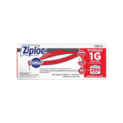 Ziploc Double Zipper Storage Bag, 1 Gal, 250/Box - 1 per EA - 682257