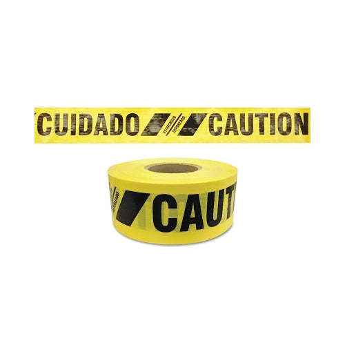 Presco Reinforced Barricade Tape, 3 Inches X 500 Ft, Caution/Cuidado, Yellow - 1 per RL - SBR35XY13