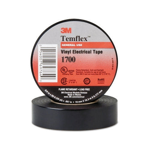 3M x0099  Temflex x0099  Friction Tape, 3/4 Inches X 60 Ft, 13 Mil, Black - 20 per CA - 7000058870