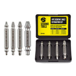 Segomo Tools 4 Piece Easy Out HSS 4341 Damaged / Stripped Screw Extractor Remover Set - EOUT4HSS