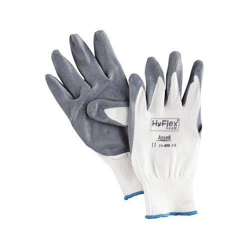 Hyflex 11-800 Nitrile Foam Palm Coated Gloves, Size 11, Gray/White - 12 per DZ - 103346