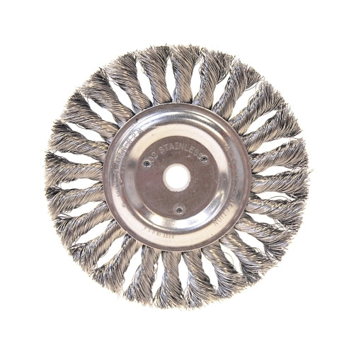 Anchor Brand Irregular Stainless/Aluminum Knot Wheel Brushes, 6 D X 1/2 W, 0.016, 5/8 - 1/2 In - 1 per EA - 94160