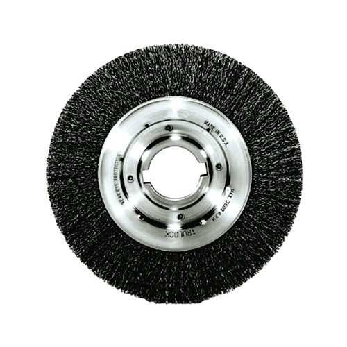 Weiler Medium-Face Crimped Wire Wheel, 8 Inches Dia X 1 Inches W Face, 0.014 Inches Steel Wire, 4500 Rpm - 1 per EA - 06120