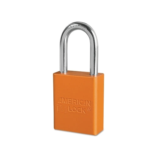 American Lock Solid Aluminum Padlock, 1/4 Inches Dia, 1-1/2 Inches L X 3/4 Inches W, Orange - 1 per EA - A1106ORJ
