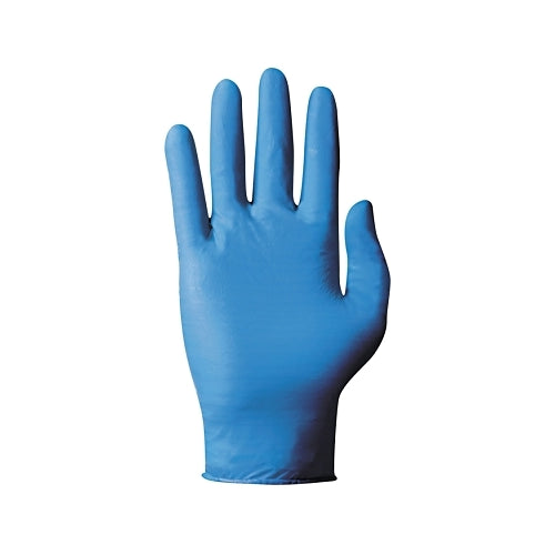 Touchntuff 92-575 Guantes desechables de nitrilo en polvo, dedos texturizados, palma de 4,3 mil/dedos de 5,5 mil, grandes, azules - 1 por caja - 105127
