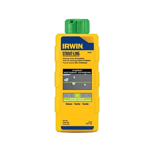 Irwin Strait-Line Hi-Visibility Marking Chalk, 8 Oz, Hi Vis Green - 1 per BO - 64907