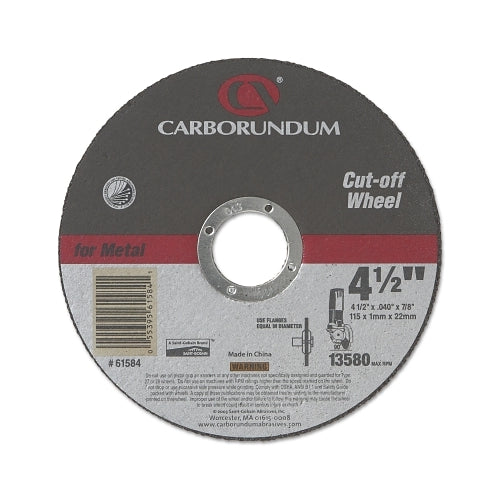 Carborundum Right Angle Grinders, 4 1/2 Inches Dia, .04 Inches Thick, 60 Grit Alum. Oxide - 25 per PK - 05539561584