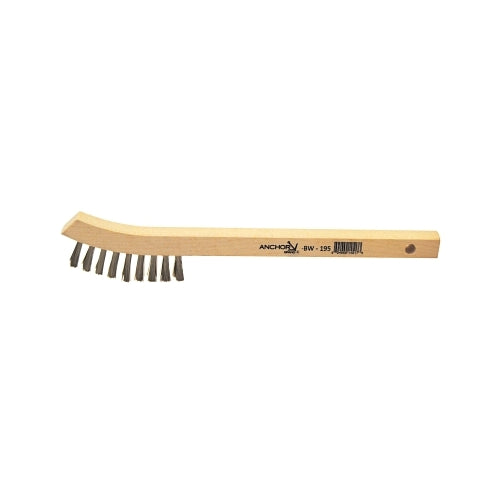 Anchor Brand Inspection Brushes, 2 X 9 Rows, Stainless Steel, 8 3/4 Inches L, Bent Wood Handle - 2 per BG - 97043