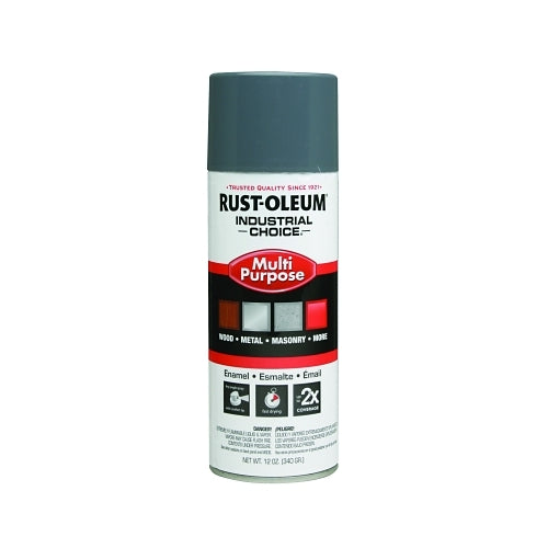 Rust-Oleum Industrial Choice 1600 System Enamel Aerosols, 12 Oz, Universal Gray, High-Gloss - 6 per CS - 1686830V