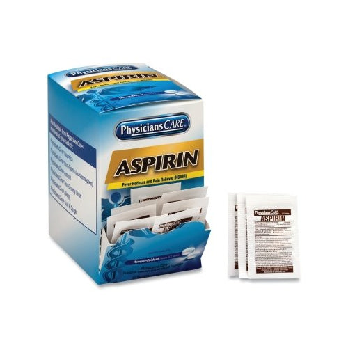 First Aid Only Physicianscare Aspirin, 325 Mg, 2 Pk/50 Pk Per Box - 1 per BX - 90014