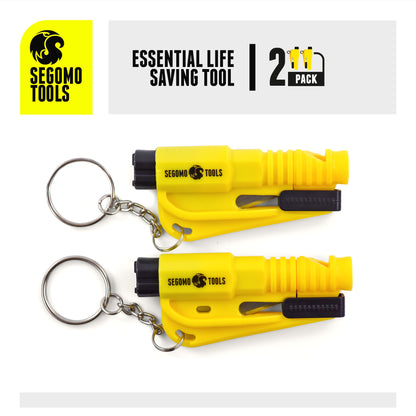 Segomo Tools 2 x Keychain Emergency Car Escape Tool Window Glass Break