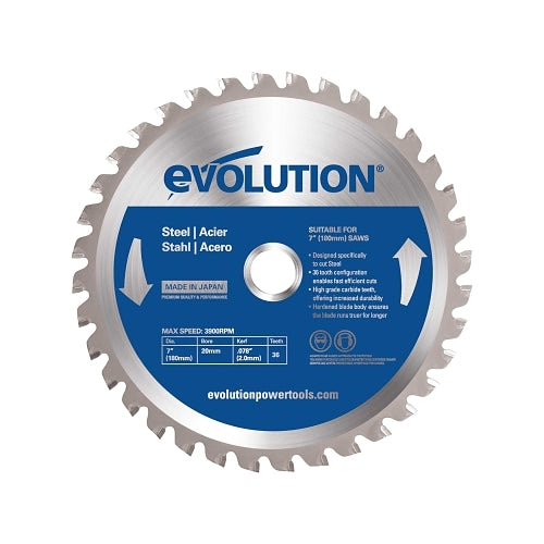 Evolution Tct Metal-Cutting Blade, 7 In, 20 Mm Arbor, 3900 Rpm, 36 Teeth - 1 per EA - 180BLADEST
