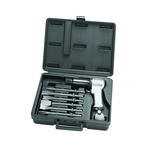 Ingersoll Rand Air Hammer Kit, Super Duty, 3 1/2 Inches Stroke L, 2000 Blows/Min, W/6 Chisels/Case - 1 per KT - 121K6