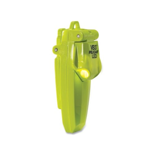 Lampe de poche LED Pelican Vb3 2220, 2 piles, Cr2032, 9 lumens, jaune haute visibilité, clip intégré - 1 par EA - 022200-0101-245