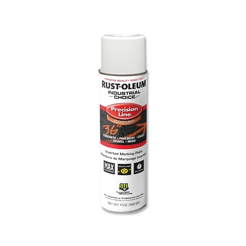 Rust-Oleum Industrial Choice M1600/M1800 System Precision-Line Inverted Marking Paint, 17 Oz, White, M1600 Solvent-Based - 12 per CA - 203030V