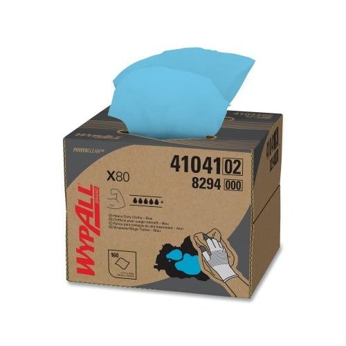Kimberly-Clark Professional Wypall X80 Chiffon, boîte de vantardise, bleu, 160 par boîte – 1 par BX – 41041