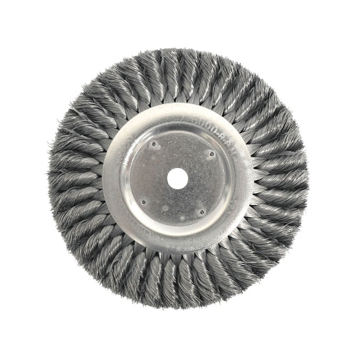 Weiler Standard Twist Knot Wire Wheel, 8 Inches D, .014 Inches Steel Fill, 3/4 Inches Arbor Hole - 1 per EA - 08138