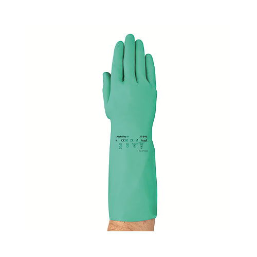 Alphatec Solvex 37-646 Chemical Resistant Nitrile Gloves, 11, Green, 11 Mil - 144 per CA - 113146