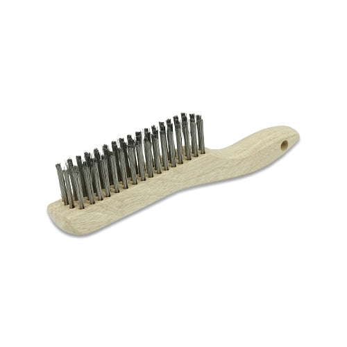 Anchor Brand Hand Scratch Brush, 4 X 16 Rows, 0.012 Inches Stainless Steel Fill, Shoe Handle - 1 per EA - 97104