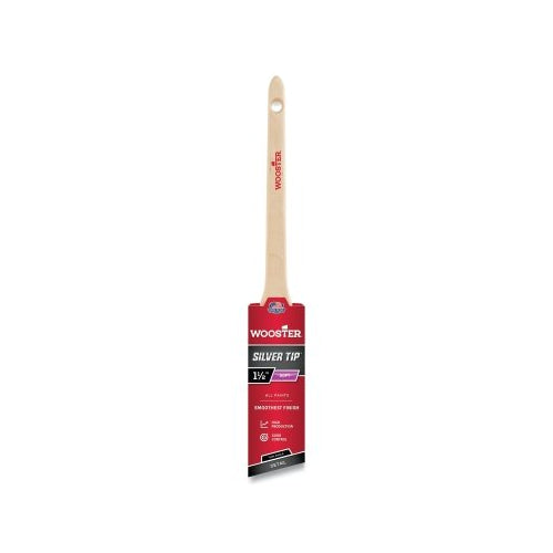 Wooster Silver Tip Paint Brushes, 1-1/2 Inches W, Polyester, Wood Handle - 6 per BX - 0052240014