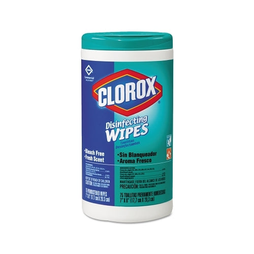 Clorox Disinfectant Wipes, 75 Count, Canister, Fresh Scent - 6 per CA - 15949