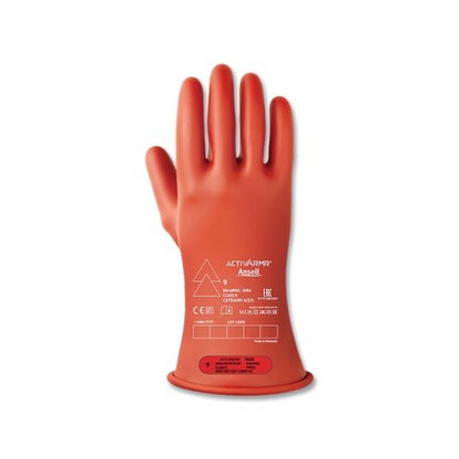 Ansell Rig Rubber Insulating Gloves, Natural Latex Rubber, Red, Style Cl0 - 1 per PR