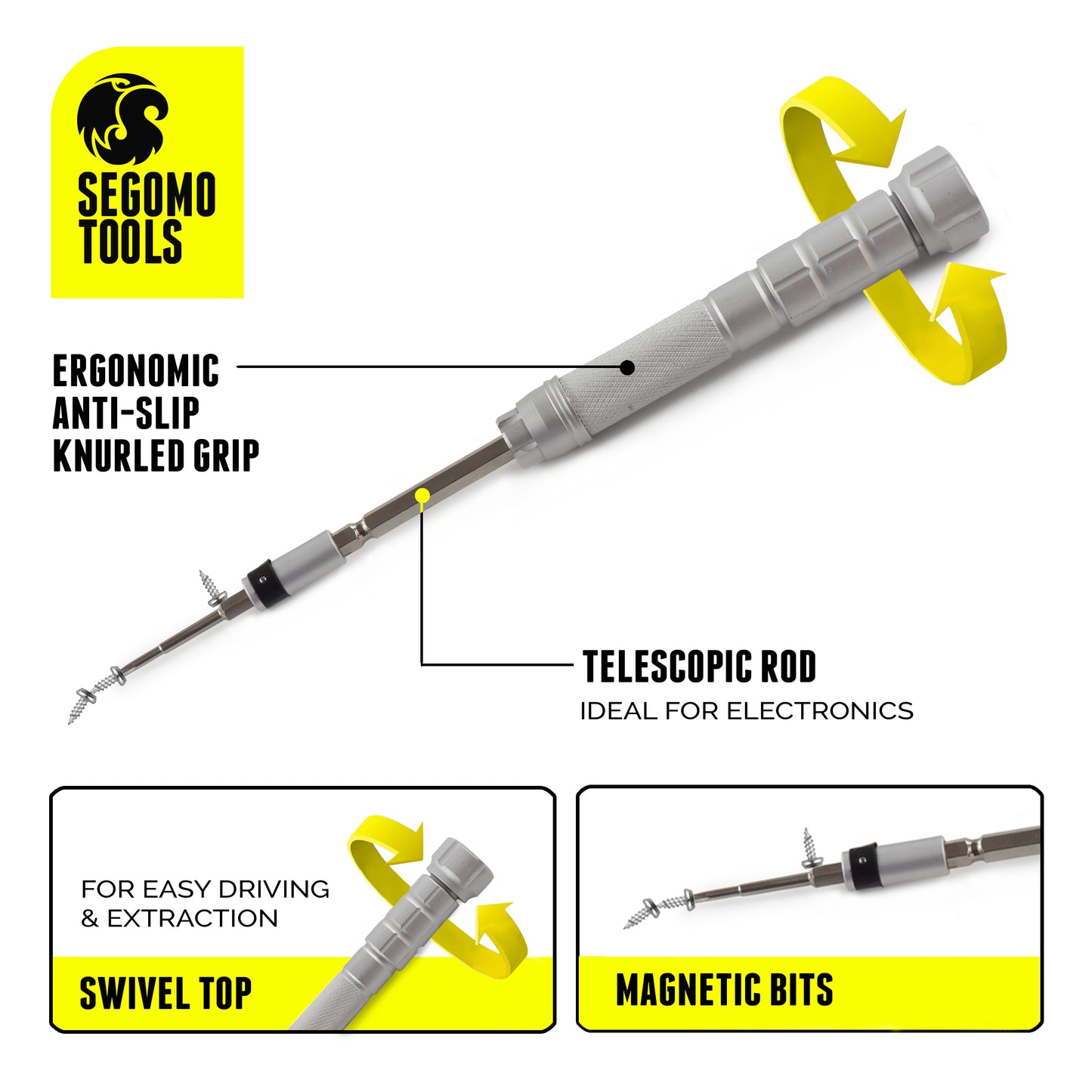 Segomo Tools Kit de réparation de tournevis pour bijoux, électronique de précision, ordinateur portable, téléphone portable, 17 pièces-JWSD1 