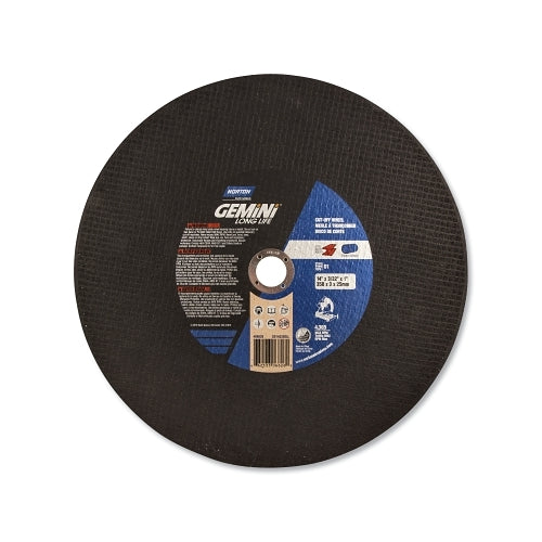 Norton Gemini Chop Saw Reinforced Cut-Off Wheel, 14 Inches Dia, 7/64 Inches Thick, Alum. Oxide - 1 per EA - 66253306626