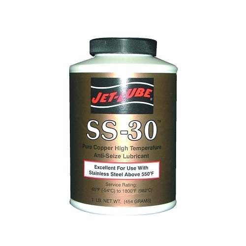 Jet-Lube Ss-30 High Temperature Anti-Seize & Gasket Compound, 1 Lb Brush Top Can - 1 per CN - 12504