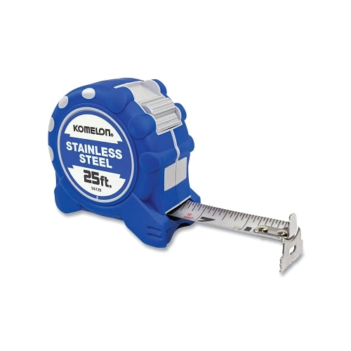 Komelon Usa Stainless Steel Tape Measure, 25 Ft X 1 Inches W, Sae, Blue/White - 1 per EA - SS125