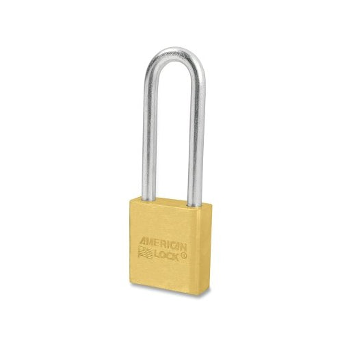 American Lock Solid Brass Padlock, 5/16 Inches Dia, 3 Inches L, 3/4 Inches W, Keyed Different - 6 per BOX - A22